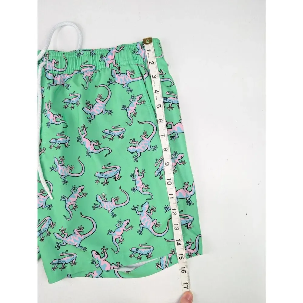 Me Undies Men's Large Green Chameleon Lizard Print Swim Shorts